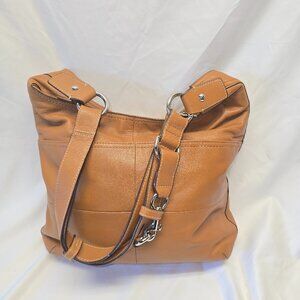 Vintage Authentic Coach Pieced Large Shoulder Bag in Cognac F17116